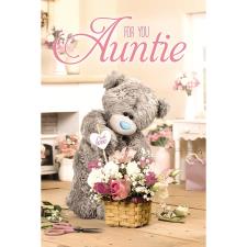 3D Holographic Auntie Flowers With Love Me to You Bear Birthday Card Image Preview